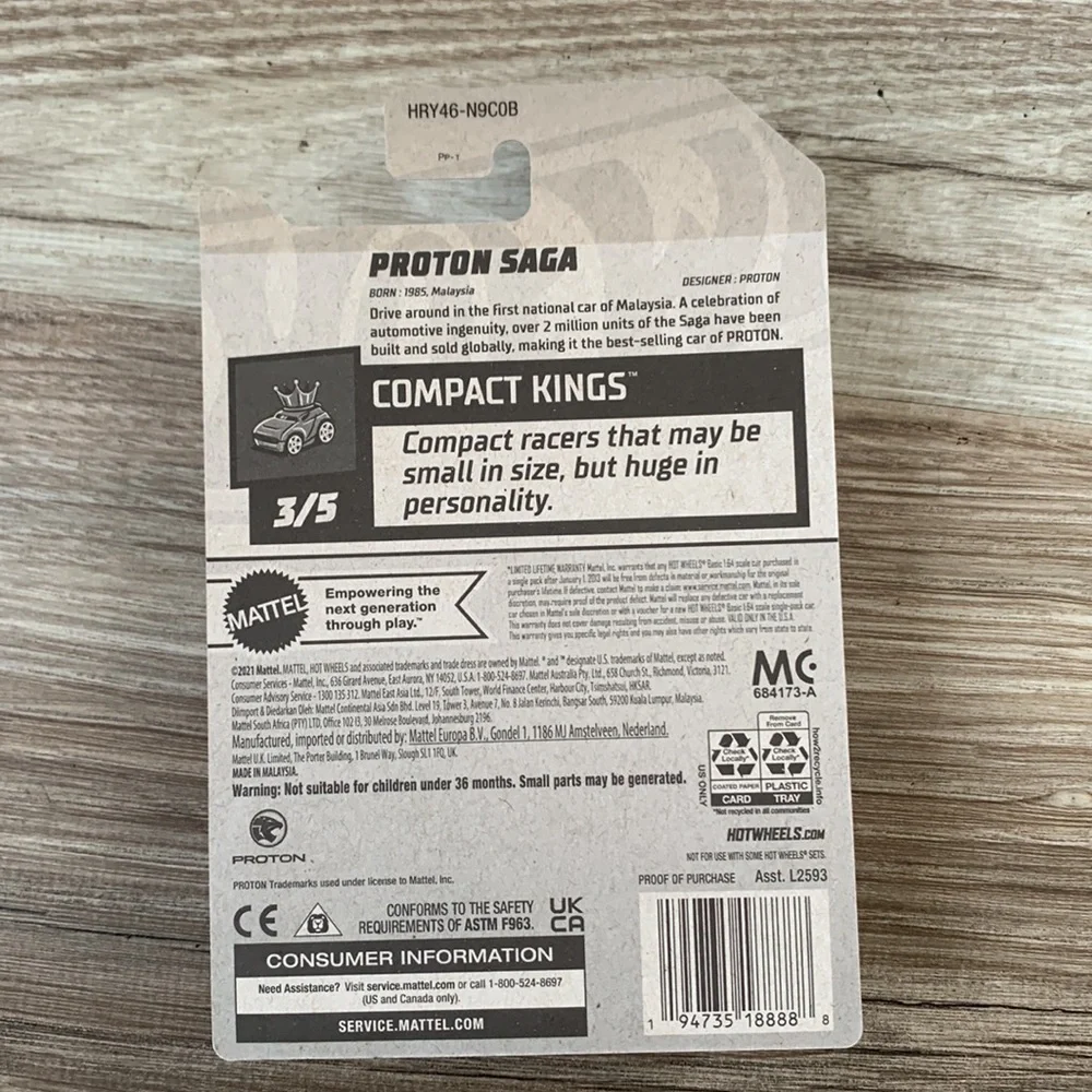 Hot Wheels Car Proton Saga HW Compact Kings Hotwheels NEW 2024 Mainline Casting